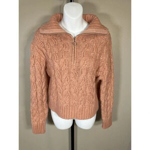 Sincerely Jules Quarter Zip Knit Crop Sweater Size M